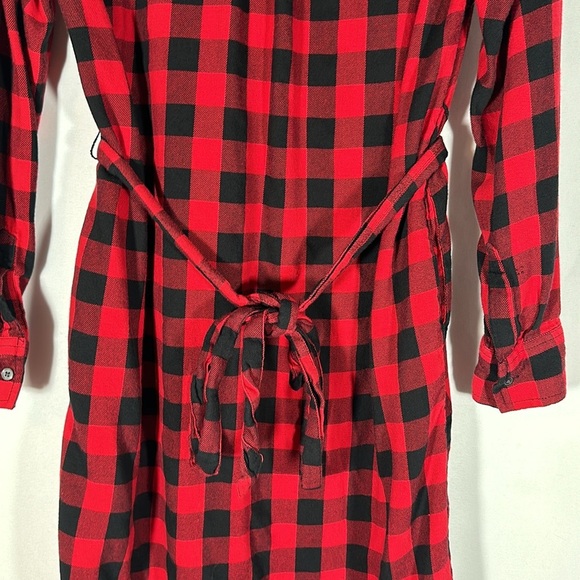 Gap Red & Black Plaid Flannel Long Sleeve Dress - Picture 9 of 9